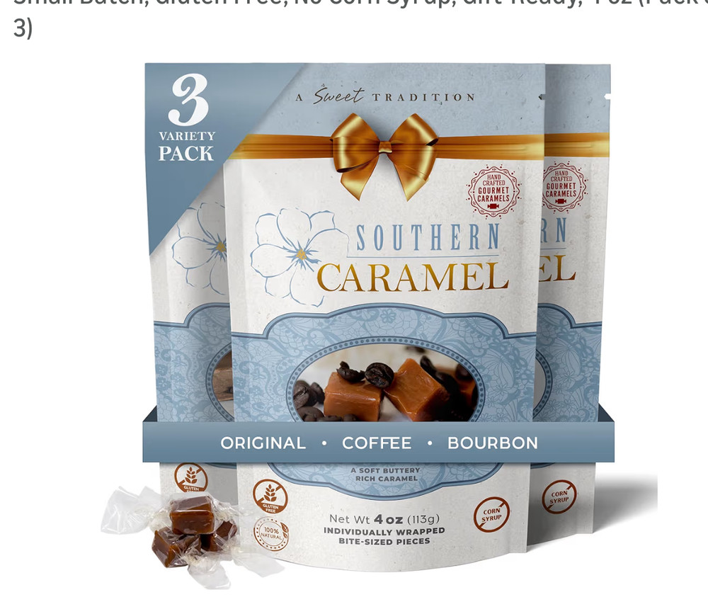 Southern Caramels 4 Pack Se Salt Original Bourbon Coffee