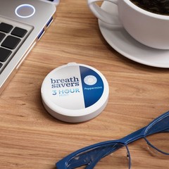 BREATH SAVERS Peppermint Flavored Sugar Free Breath Mints Tins 1.27 oz 8 Count..