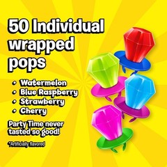 50-Count Individually Wrapped Lollipops – Assorted Flavors for Parties