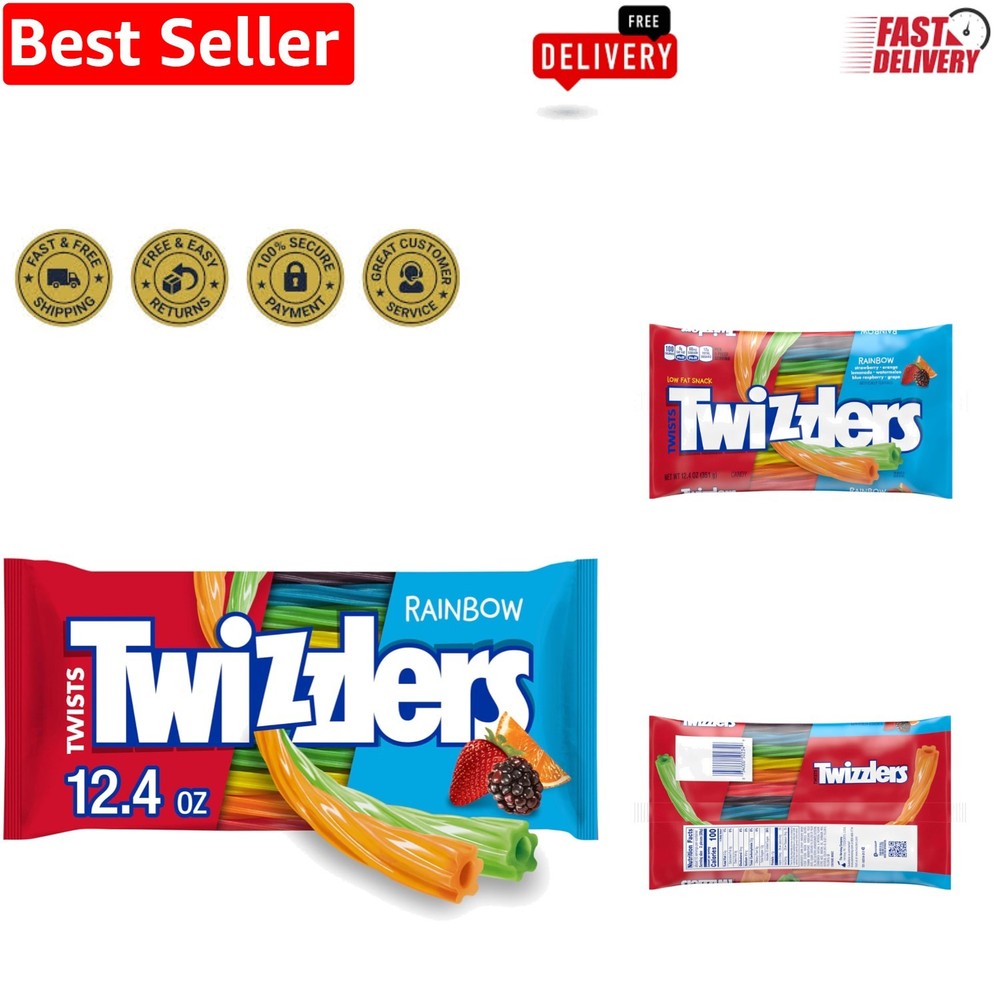 Delicious 12.4 oz Twists Rainbow Chewy Licorice – Perfect for Every Celebration!