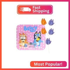 Bluey Lollipops Tin, Individually Wrapped Strawberry Suckers, Easter Basket Stuf