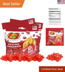 Sizzling Cinnamon Jelly Beans: Gourmet Hot & Spicy Candy Pack of 3, 10.5 oz