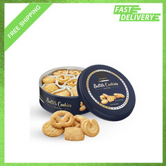 Butter Cookies Danish Style Assortment 16 Oz Tin Gourmet Gifts for Holidays