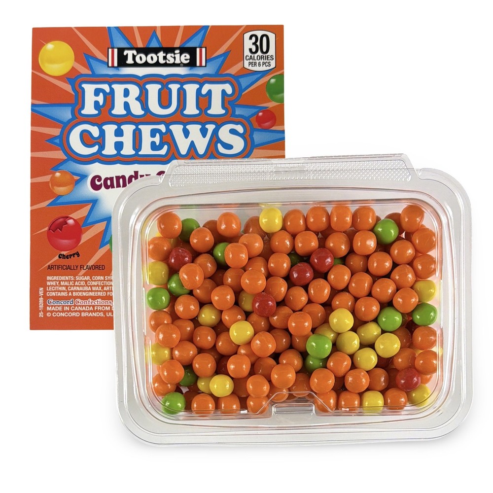 Assorted Tootsie Candy Coated Fruit Chews Including Cherry, Orange, Lime, and Le