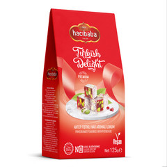 Hacibaba Turkish Delight with Premium Pistachio and Pomegranate | 4.4 oz x 2