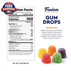 Gum Drops Candy 2 Pound Bag – Strawberry, Orange, Grape, Lime & Pineapple | Asso