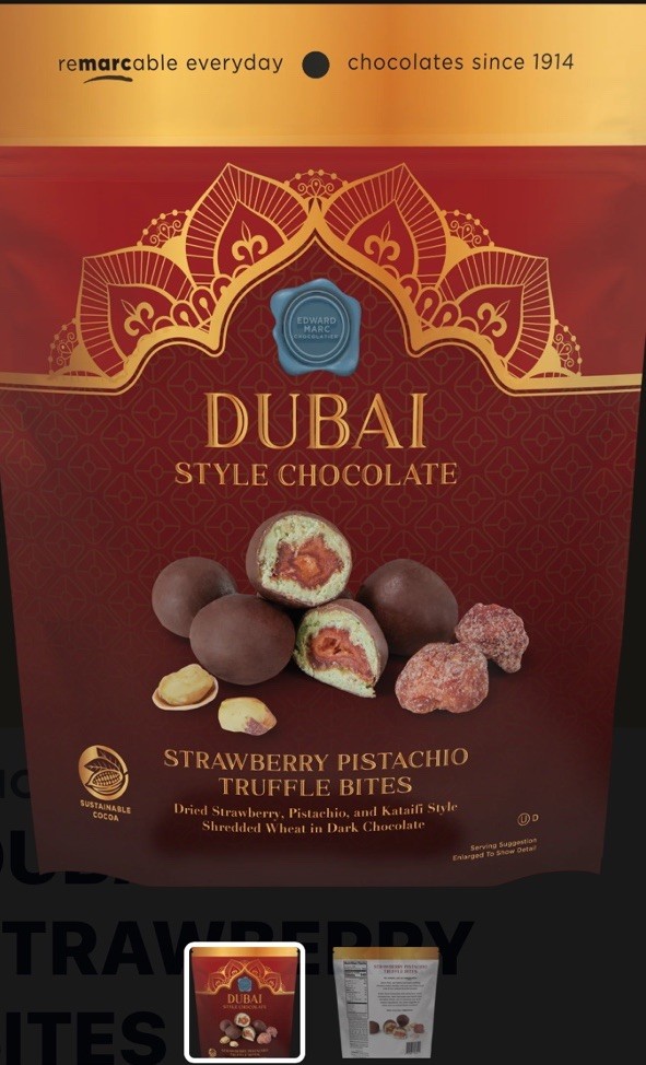 Edward Marc Chocolatier Dark Chocolate Strawberry Pistachio Truffle Bites 5.5 oz