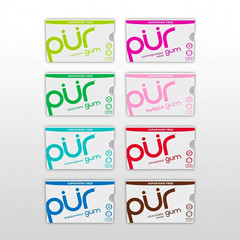 PUR Chewing Gum Variety Pack Aspartame Free 100% Xylitol 8 Packs 9 Pieces