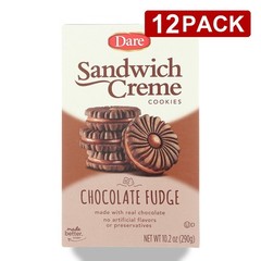 Chocolate Fudge Sandwich Creme Cookies By Dare 10.2 Oz 12 Pack