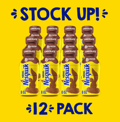 Nesquik Chocolate Milk Ready to Drink Low Fat 8 fl oz Bottles 12 Pack