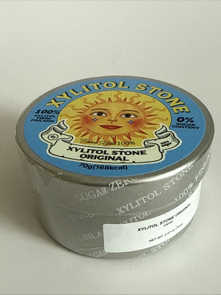 Xylitol Stone Sugar Free Candy Original 70g Tin Sealed