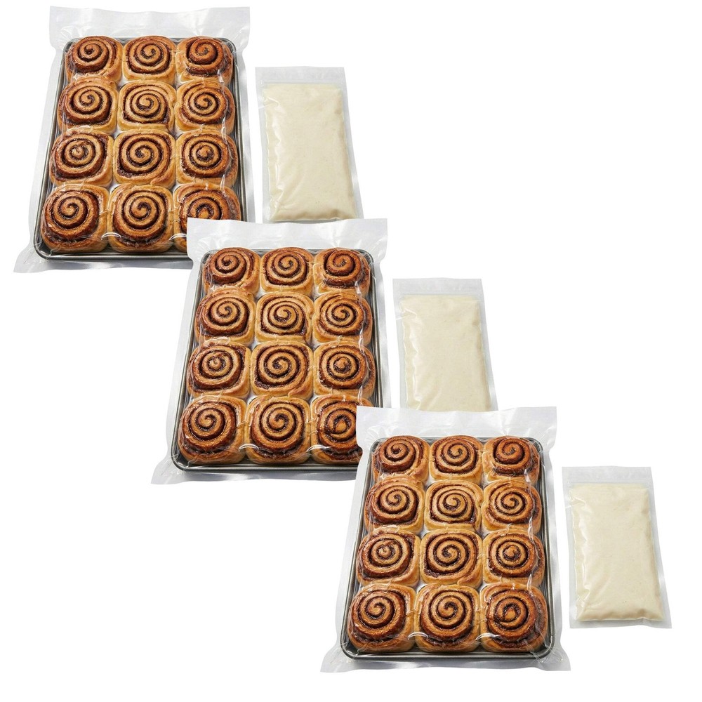 Frosted Precooked Cinnamon Rolls | Pack of 3 | 12 Pack | Stacy Lynn’s Baking Com
