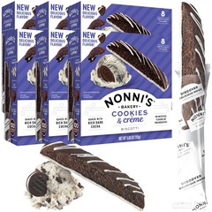 Nonni’s Cookies & Crème Biscotti, Rich Dark Cocoa Cookie with Vanilla Icing, …