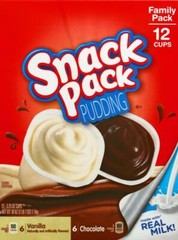 Snack Pack Chocolate and Vanilla Flavored Pudding Cups Family Pack 12 Count