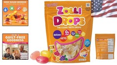 Zolli Drops Natural Fruit Lollipops – Sugar Free & Gluten Free Treats (1.6 oz)