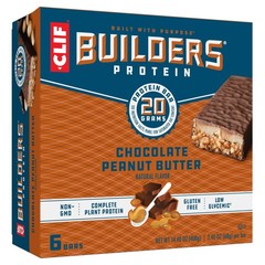 CLIF BUILDERS Protein Bars – Chocolate Peanut Butter 6 Count (Pack of 1)