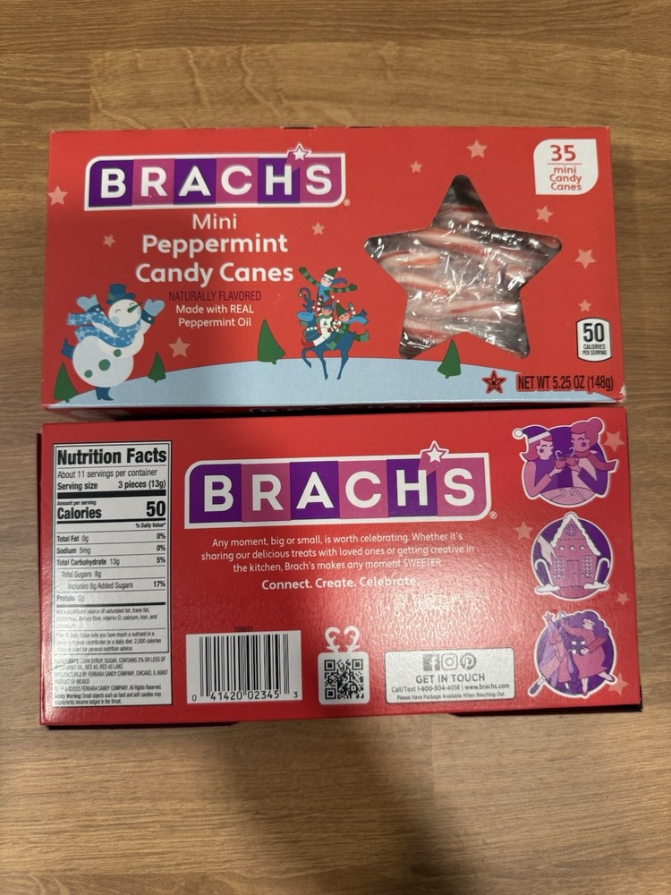 Lot Of 2 – Brach’s Mini Peppermint Candy Canes, 35 Count