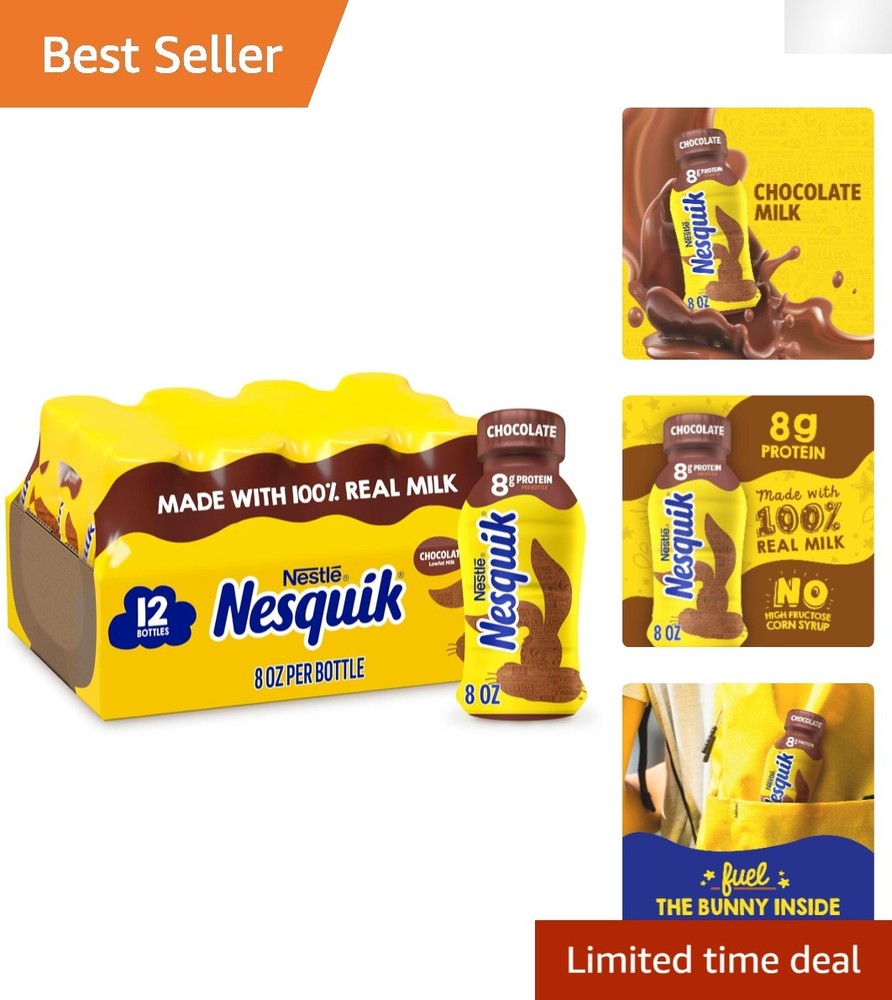 Nutritious 12 Pack of 8 Fl Oz Ready-to-Drink Chocolate Lowfat Milk – Gluten-Free