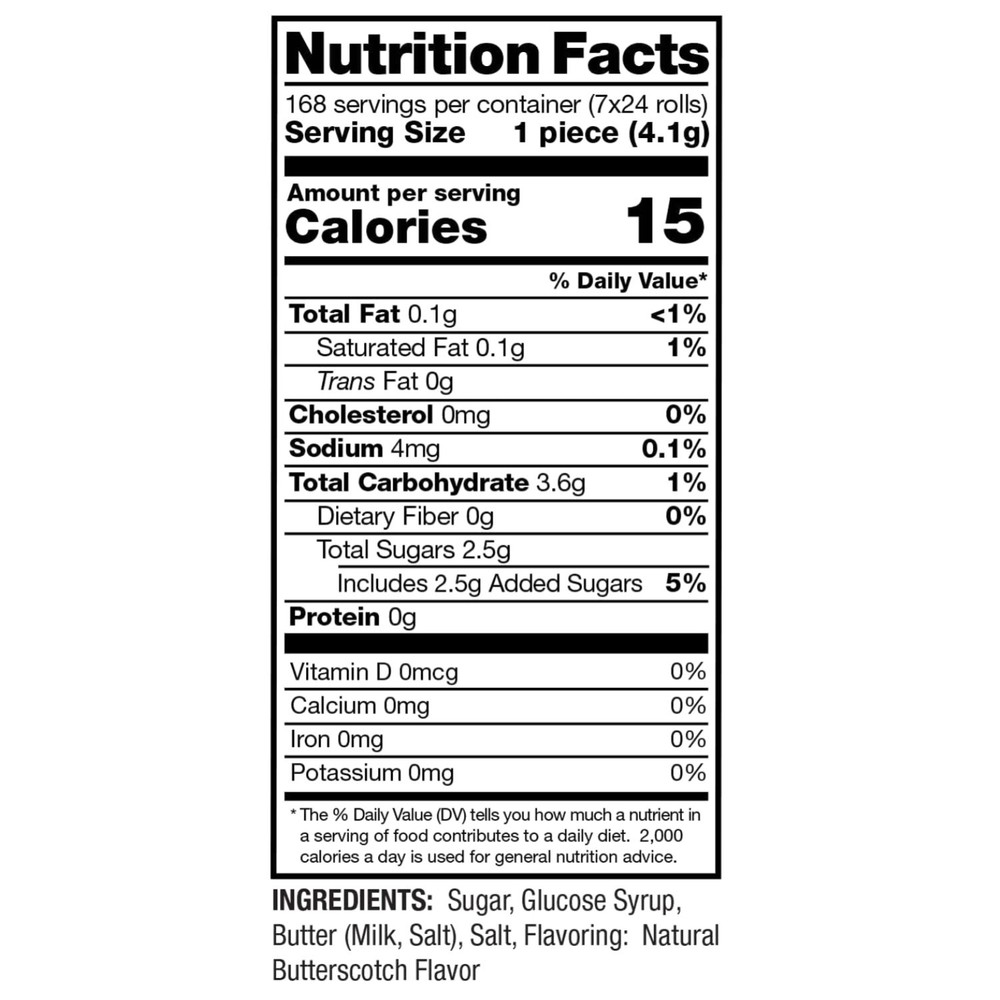 Traditional Butterscotch Hard Candy by Reed’s – 24 Rolls