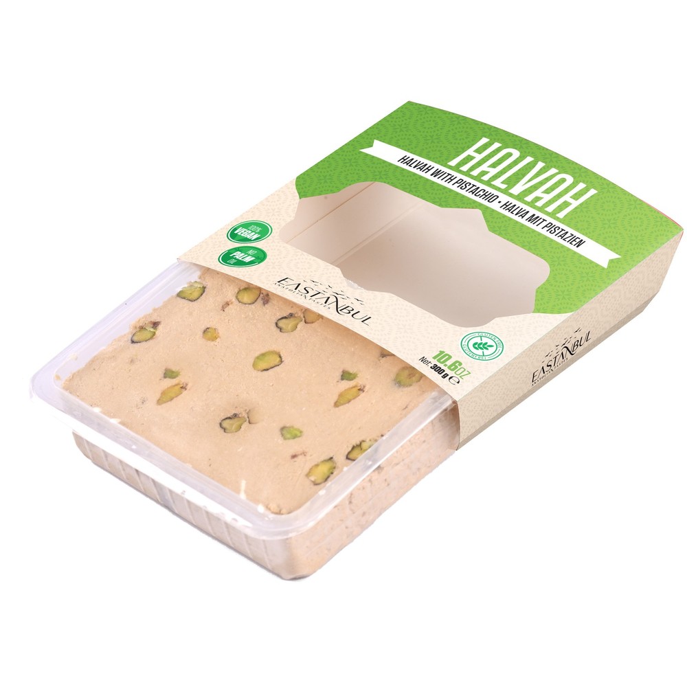 Eastanbul Halvah with Pistachio, 10.6oz, Turkish Halva, Tahini Halvah Pistachio