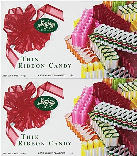Sevigny’s Thin Ribbon Candy – Made in USA. 9 Oz. Box, (2 Medium, Multicolor