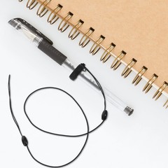 10Pcs Black Elastic Pen Holder Lanyards Nylon Silicone Anti Lost for Office Use