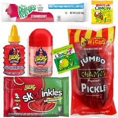 Chamoy Pickle Kit With Fruit-Roll-up & Mexican Candy – Includes Lucas Gusano, Sk