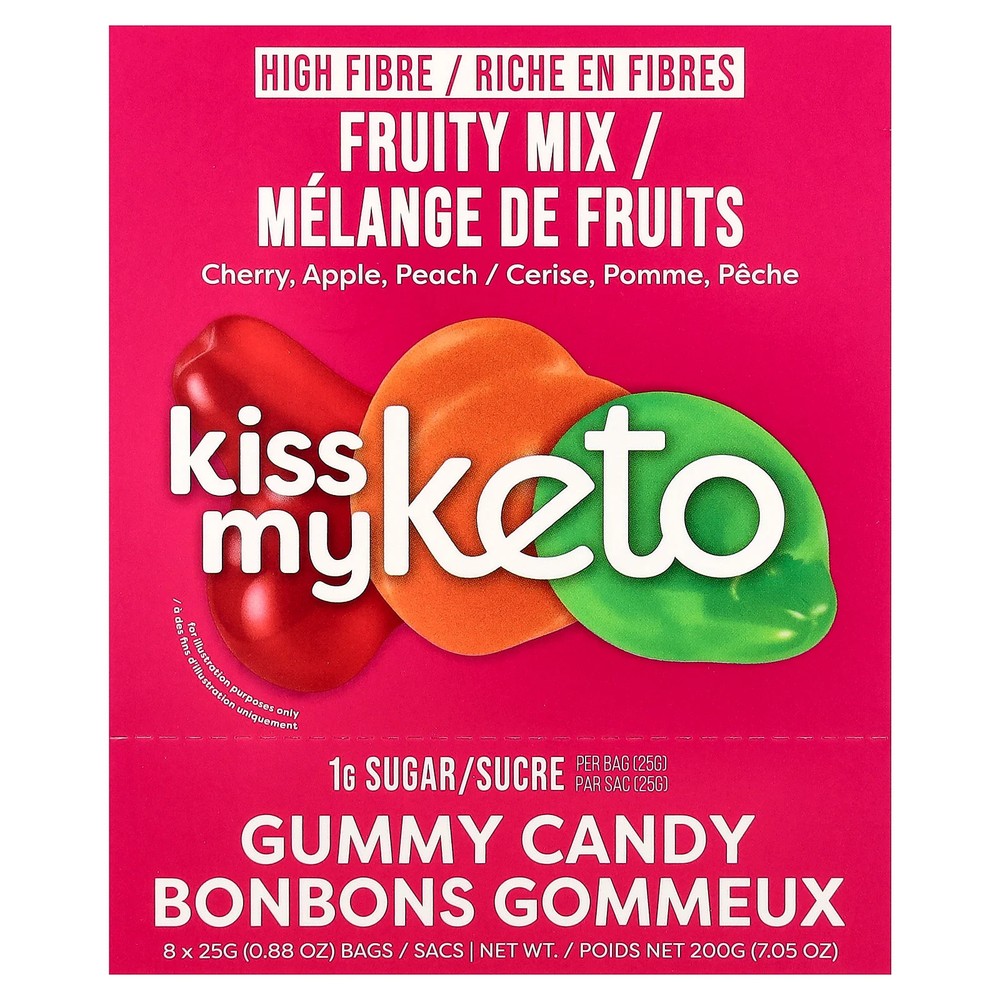 Gummy Candy, Fruity Mix, 8 Bags, 0.88 oz (25 g) Each