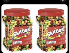 2 Jars Skittles Original Fruity Candy Jar Bite Size Candies 54 oz Each Jar