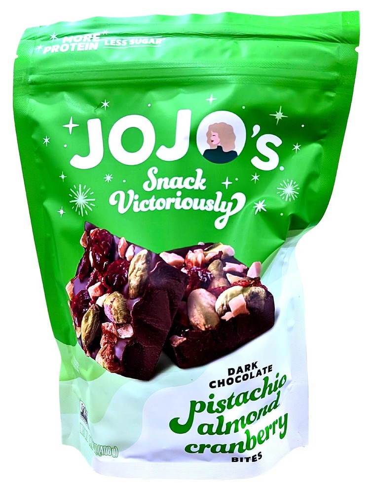 Jojo’s Dark Chocolate Nut Bites Pistachio Almond Cranberry 14.4 oz Snack