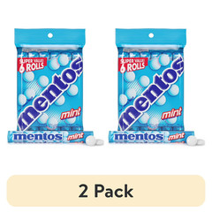 (2 pack) Mentos Peppermint Chewy Mint Candy Roll, 1.32 oz, pack of 6