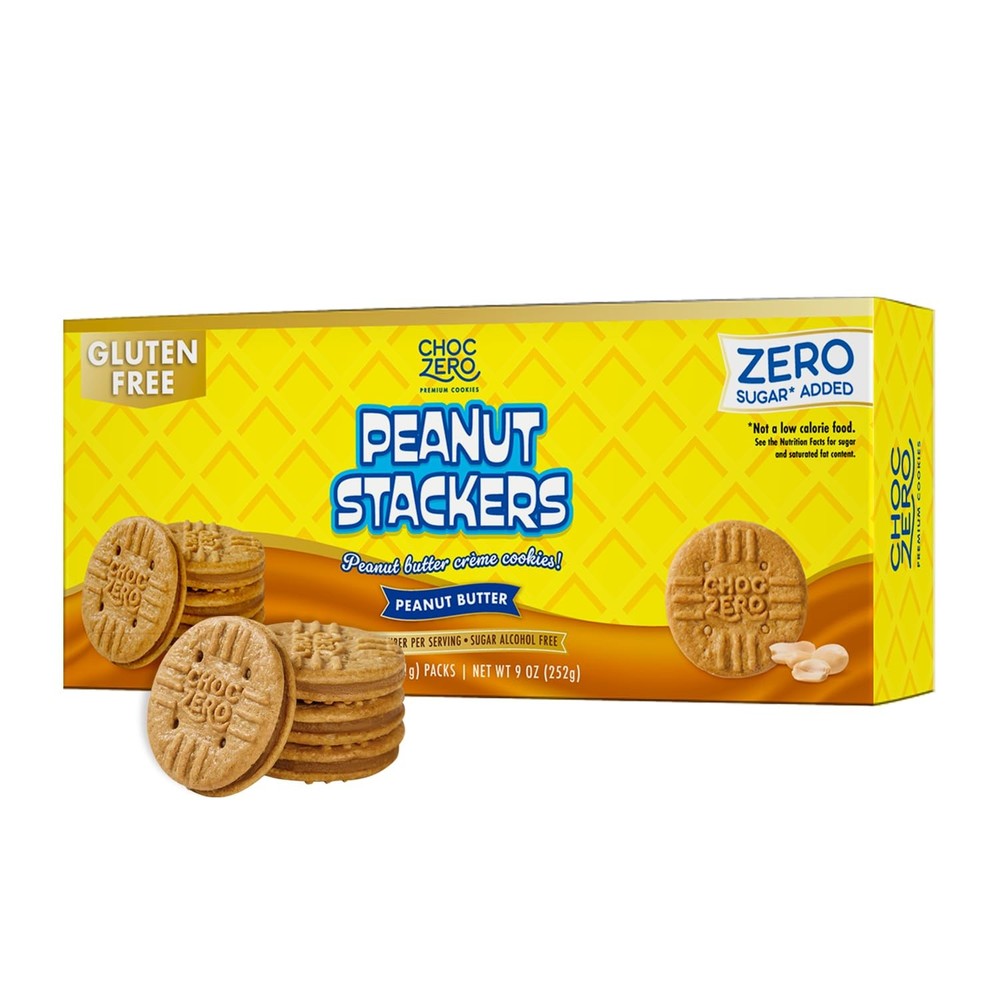 Peanut Stackers Sugar Free Peanut Butter Sandwich Cookies, Gluten Free, No Su…