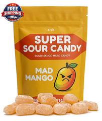 Super Sour Candy Sour Mango Candy Barrels Intense Flavor about 26 Pieces 5 Ounce