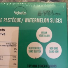 Kiss My Keto Gummy Candy Watermelon Slices 6 x 50G Bags 12/26 2g Sugar 23g Fiber