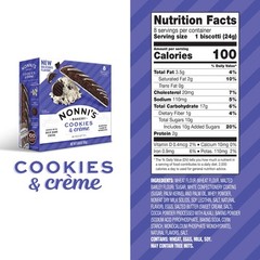 Nonni’s Cookies & Crème Biscotti, Rich Dark Cocoa Cookie with Vanilla Icing, …