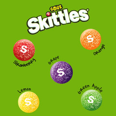 Skittles Sour Candy, Chewy Fruit Candies, Share Size, 13.7 oz Bag