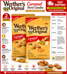 2 Pack Werther’s Original Hard Caramel Candy, 39.75oz