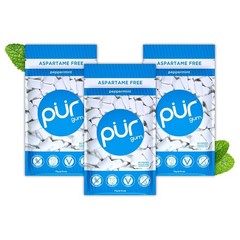 PUR Gum | Aspartame Free Chewing | 100% 55 Count (Pack of 3), Peppermint