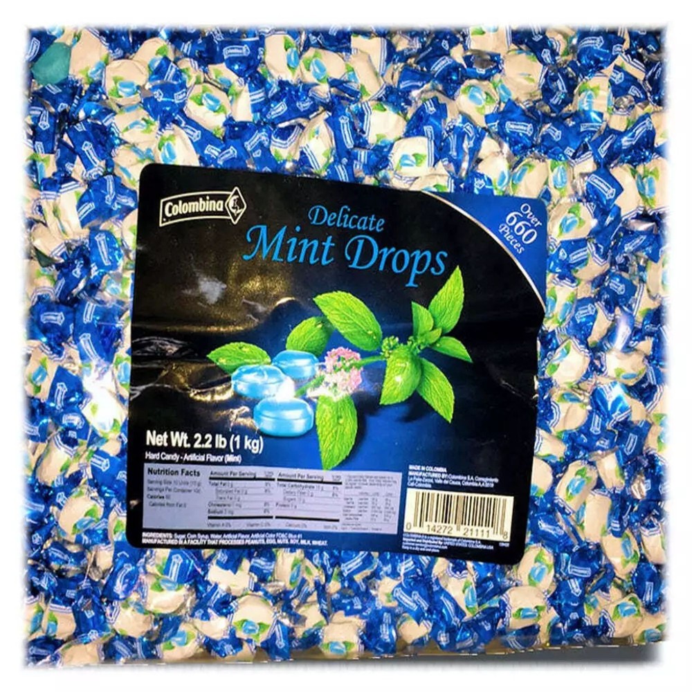 Colombina Delicate Mints Mint Drops Hard Candy- 2.2 Lbs Menta