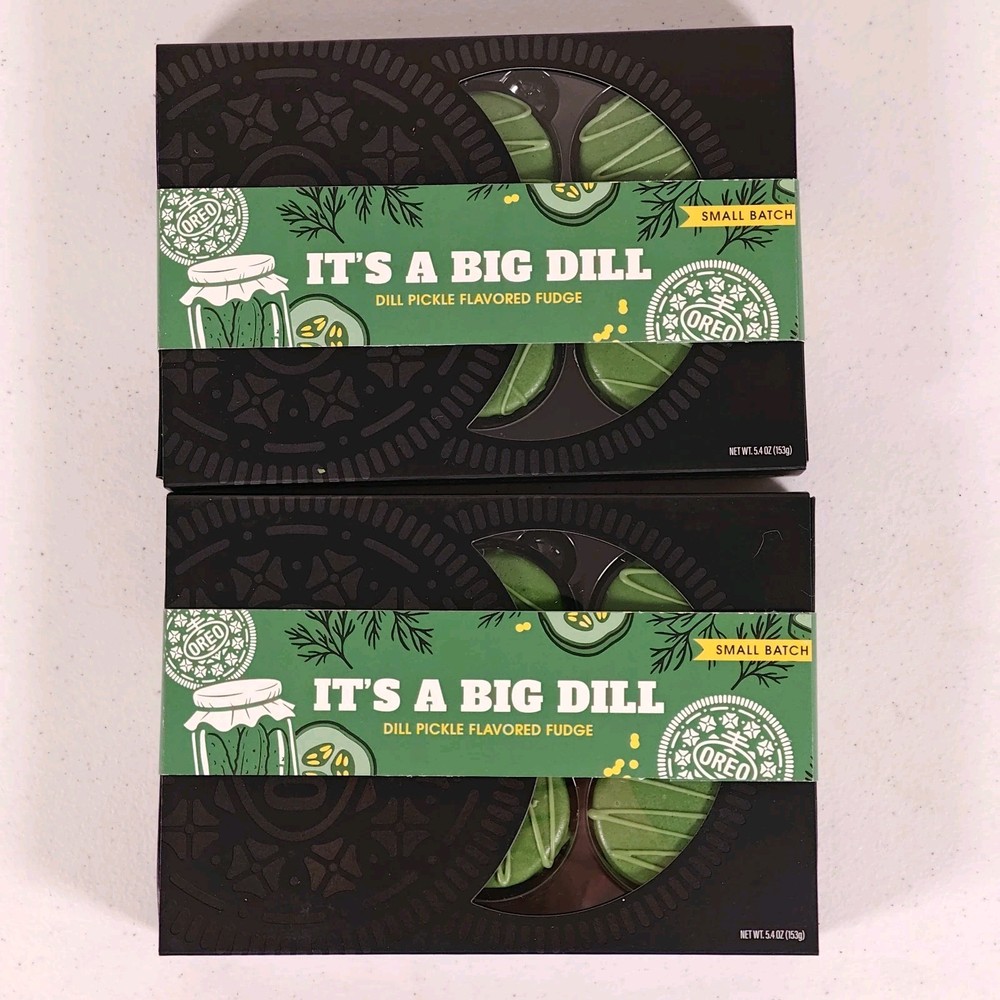 2 Boxes OREO DILL PICKLE FLAVORED FUDGE COOKIES – 6CT Each Box Limited Oreo ID
