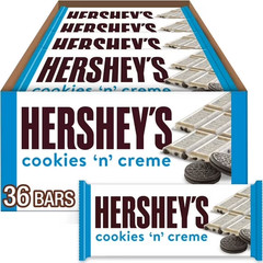Hershey’s Cookies ’n’ Creme Chocolate Bars 36 Count Box 1.55 oz Each