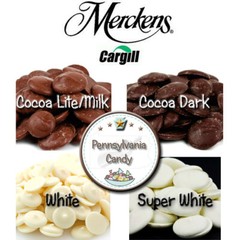 Merckens 2 LB Cocoa LITE Milk OR DARK Chocolate Wafers Discs Melts Mothers Day