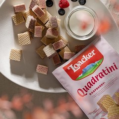 Loacker Quadratini Raspberry Yogurt Wafer Cookies Pack Of 6 Resealable Bags