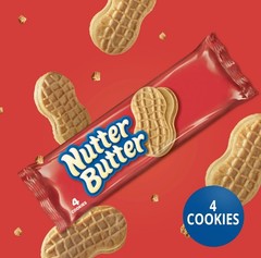 NUTTER BUTTER Peanut Butter Sandwich Cookies, 10 Packs of Snacks