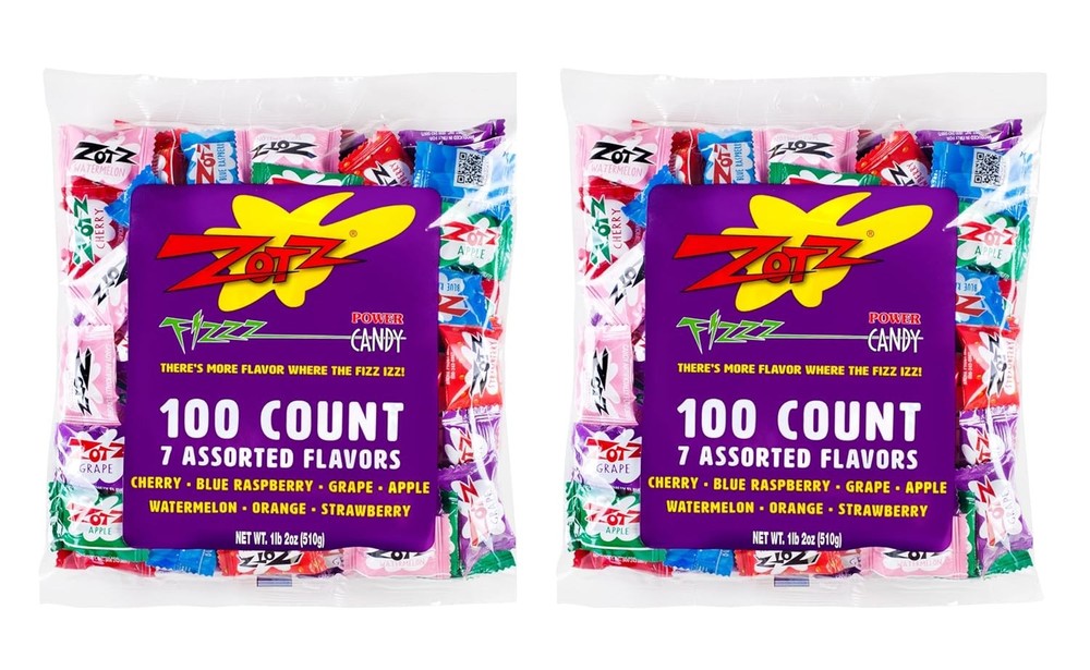 Zotz Fizzy Bulk Candy (Assorted, 200 Units)- Hard 100 Count (Pack of 2)