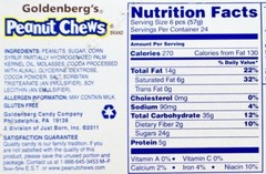 Goldenberg’s Peanut Chew Original Dark Chocolate Gluten-Free, 2 Ounce Bars