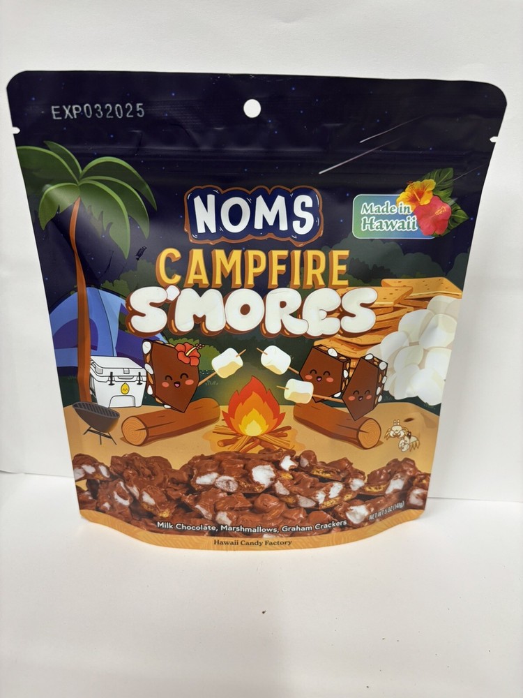 Hawaii Noms Milk Chocolate Campfire S’mores Fresh Resealable 5oz Bag x1