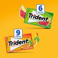 Trident Sugar Free Gum Variety Pack, Watermelon Twist & Tropical Twist Flavors,