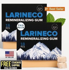 2Pack Larineco Remineralizing 36 Gum w/Nano Hydroxyapatite & Xylitol Mastic Mint