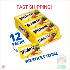 Trident Pineapple Twist Sugar-Free Chewing Gum, 12 Packs of 14 Pieces (168 Total
